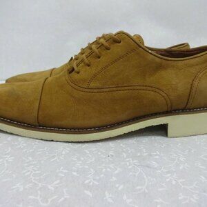 Mike Konos Mens Size 9.5 US Brown Leather Lace Up Round Toe Oxford Dress Shoes